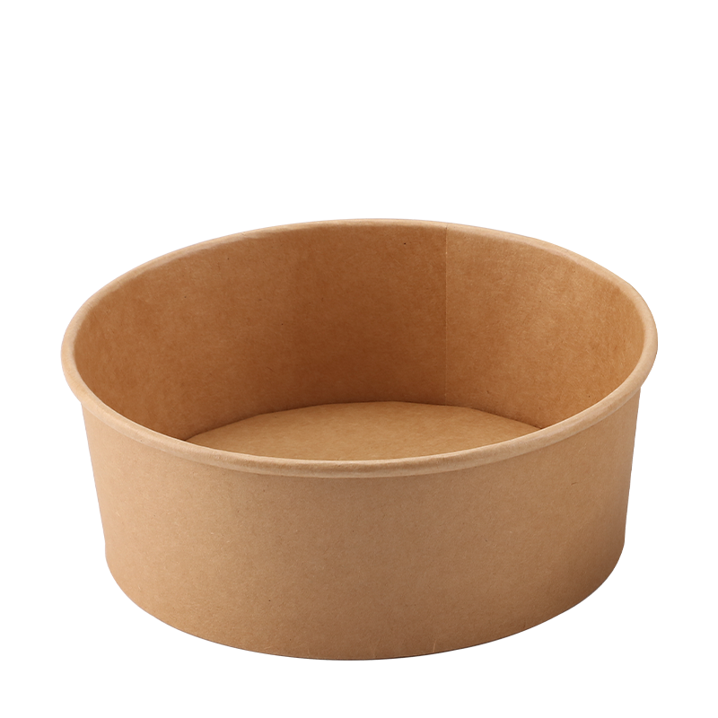 750ML natuurlijke kraftpapier-saladekom