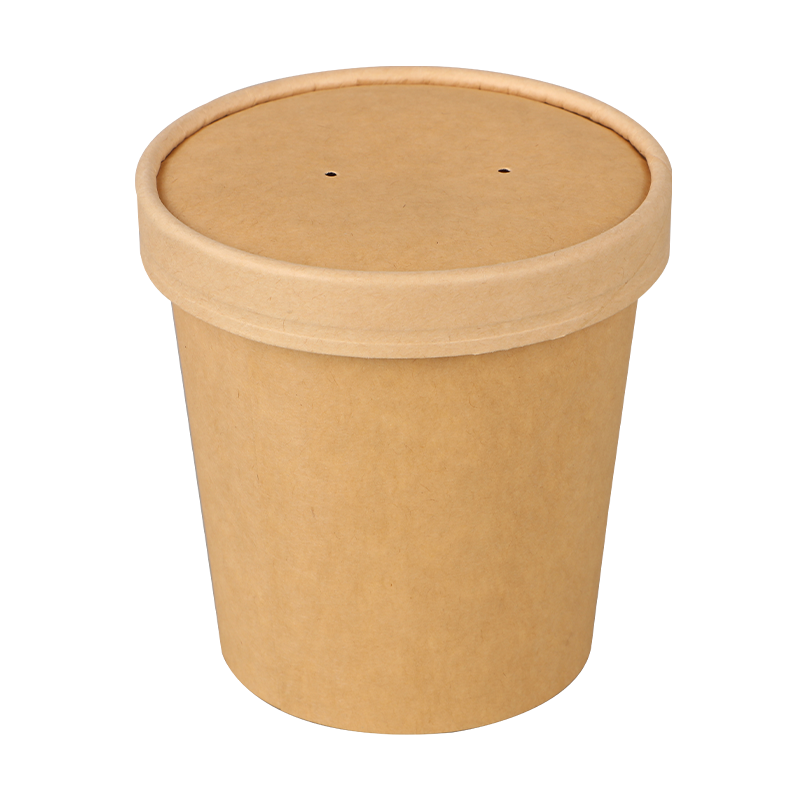 12oz papieren soepbeker met opgerolde rand