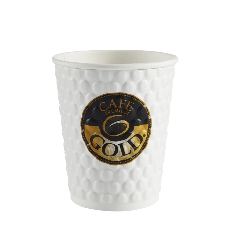 12oz plastic gratis warm papieren beker met reliëf