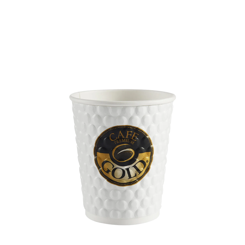7oz wegwerp warm papieren beker met reliëf